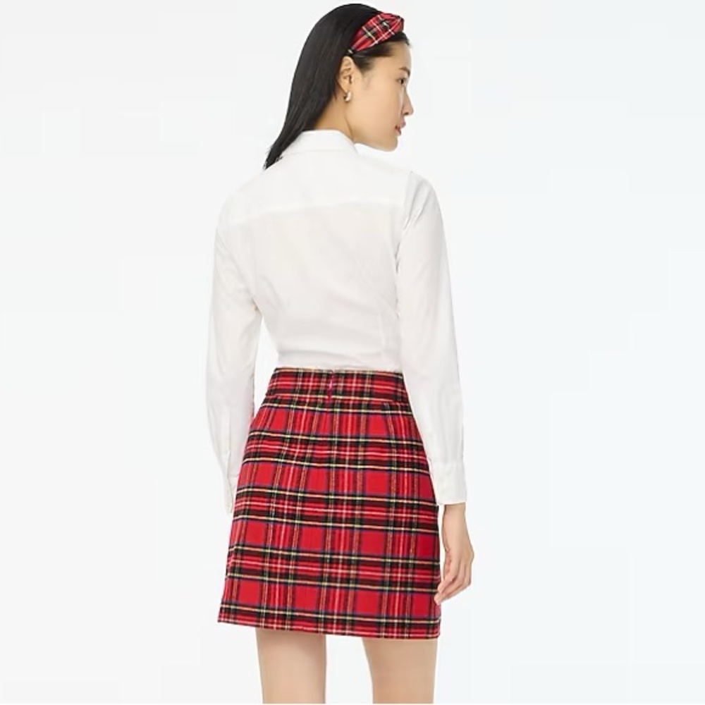 J. Crew Tartan Plaid A-Line High Waisted Wool Blend Skirt NWT